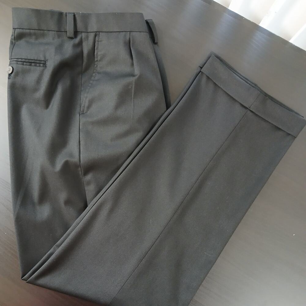 Geoffrey Beene Mens Black Formal Slacks W38 L32 pleated front cuffed dress pants - Picture 13 of 14